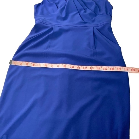 ADRIANNA PAPELL Cobalt Blue Stretch & Draped Special Occasion Dress Size 6 - Picture 8 of 11